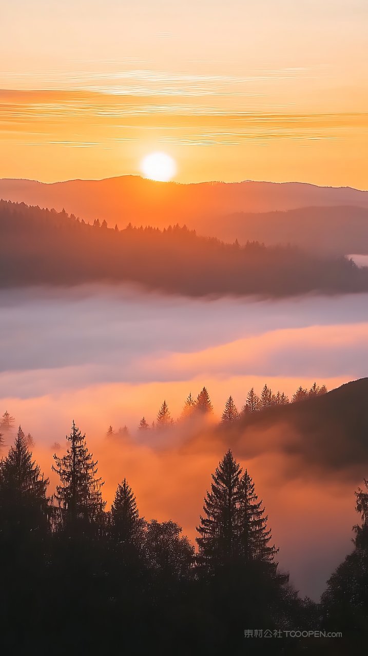山脉景色群山自然天空山峰宁静唯美风景
