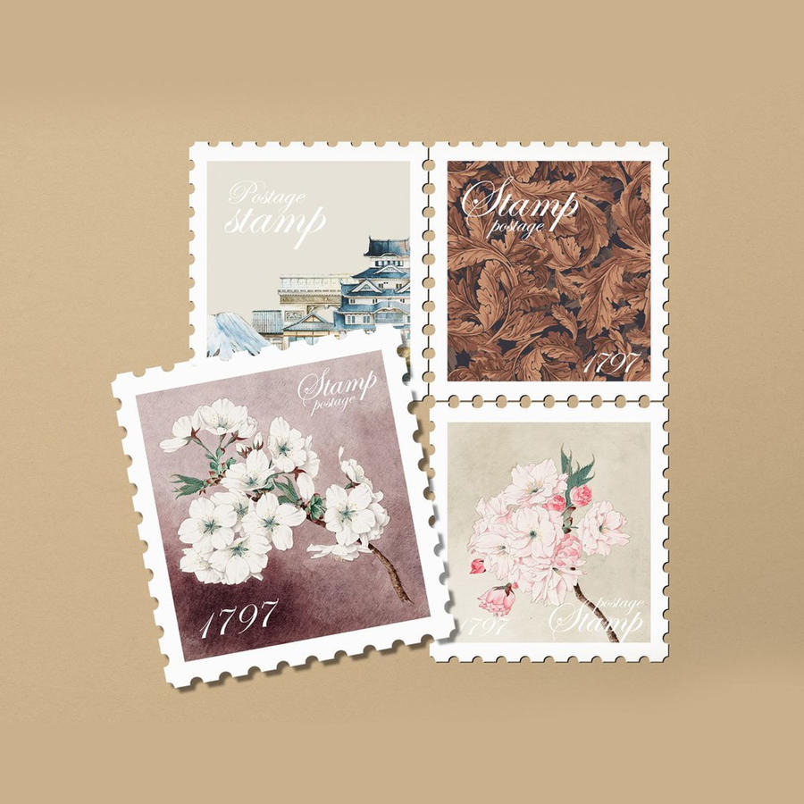 【1470期】文艺旅行纪念邮票印花图案样机 (7)