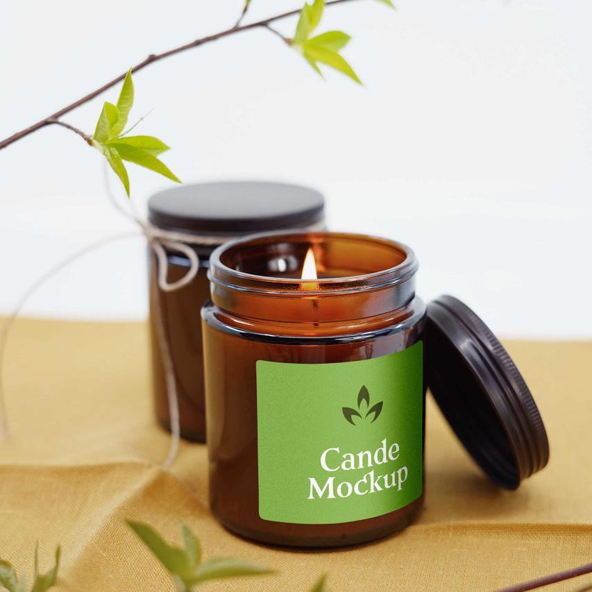 玻璃瓶蜡烛标签样机