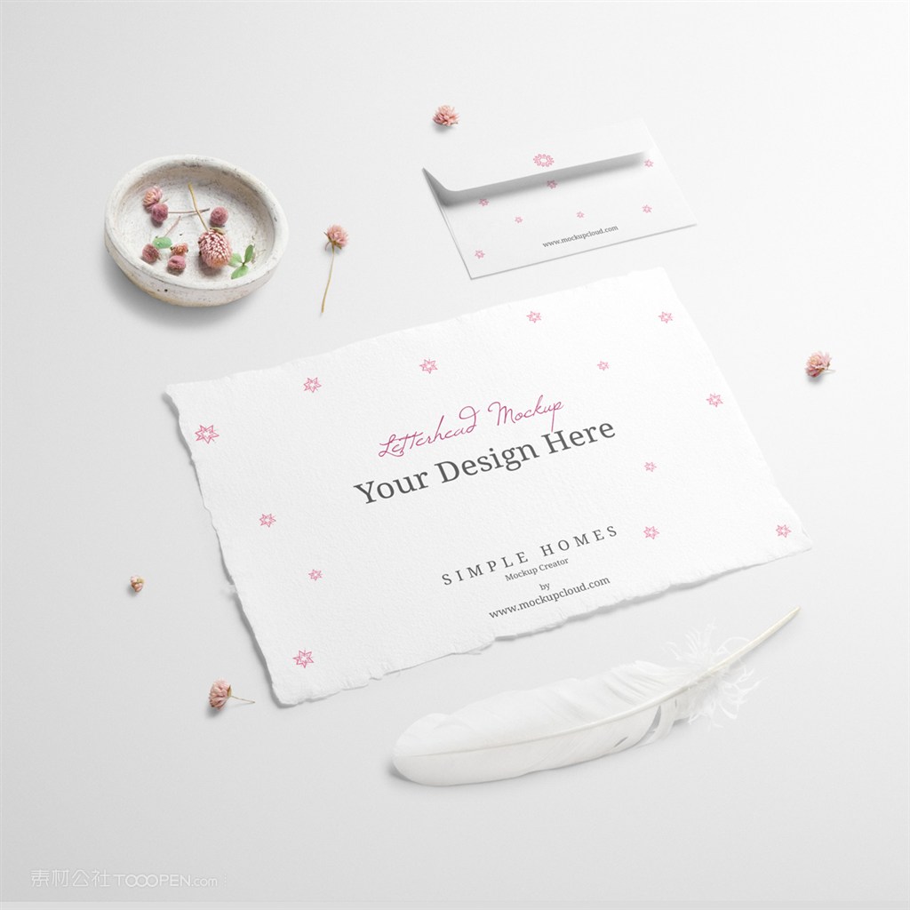 信封信纸样机模板