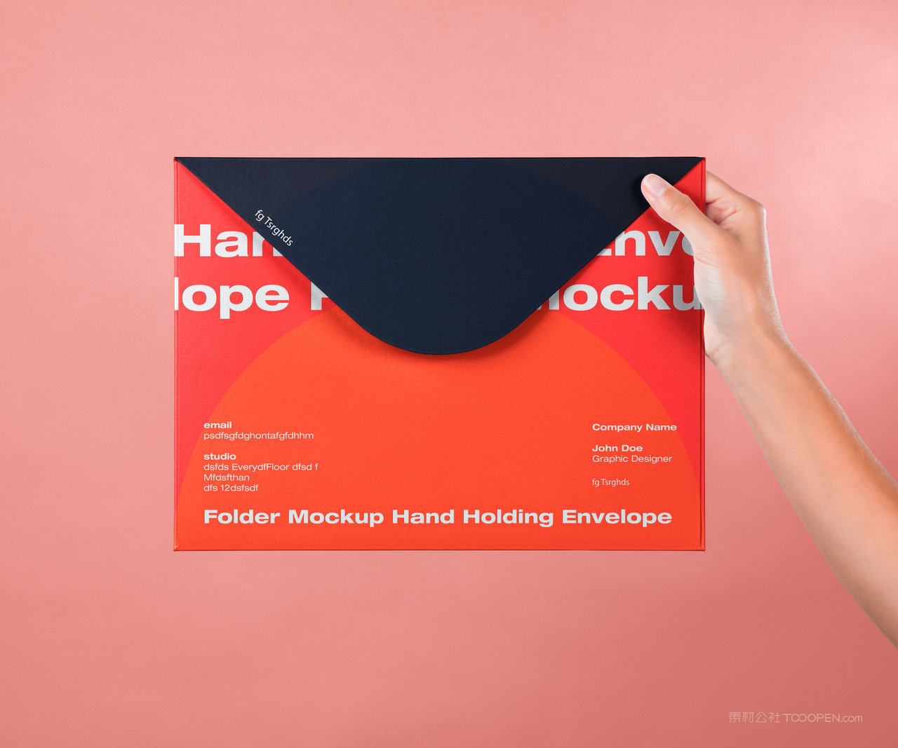 信封效果图展示贺卡VIS样机手拿信封