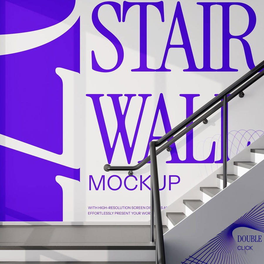 楼梯墙广告样机