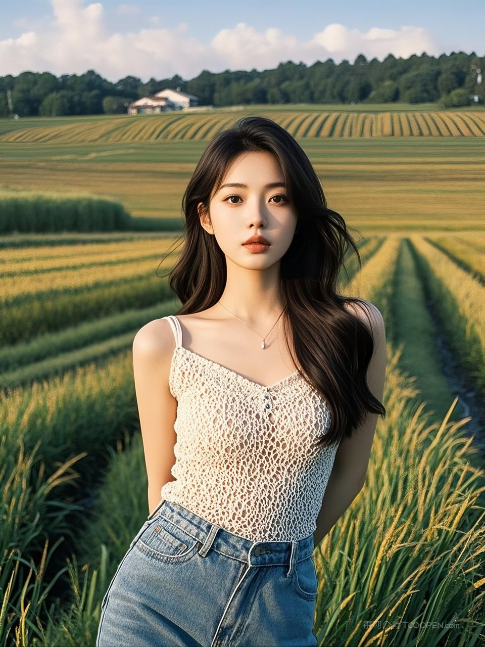 田园风景麦田景色风光唯美自然