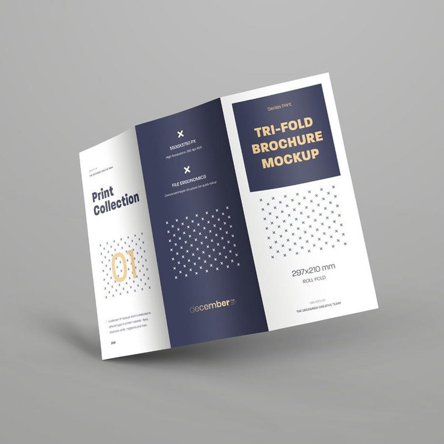 三折小册子样机