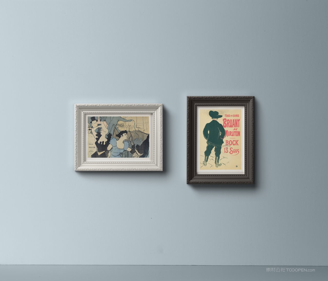 画框挂画样机艺术相框智能贴图