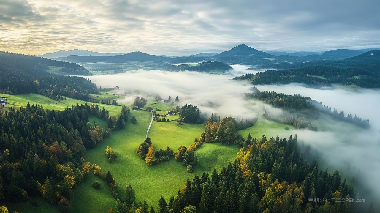 高山风景天空唯美山脉宁静山峰自然群山