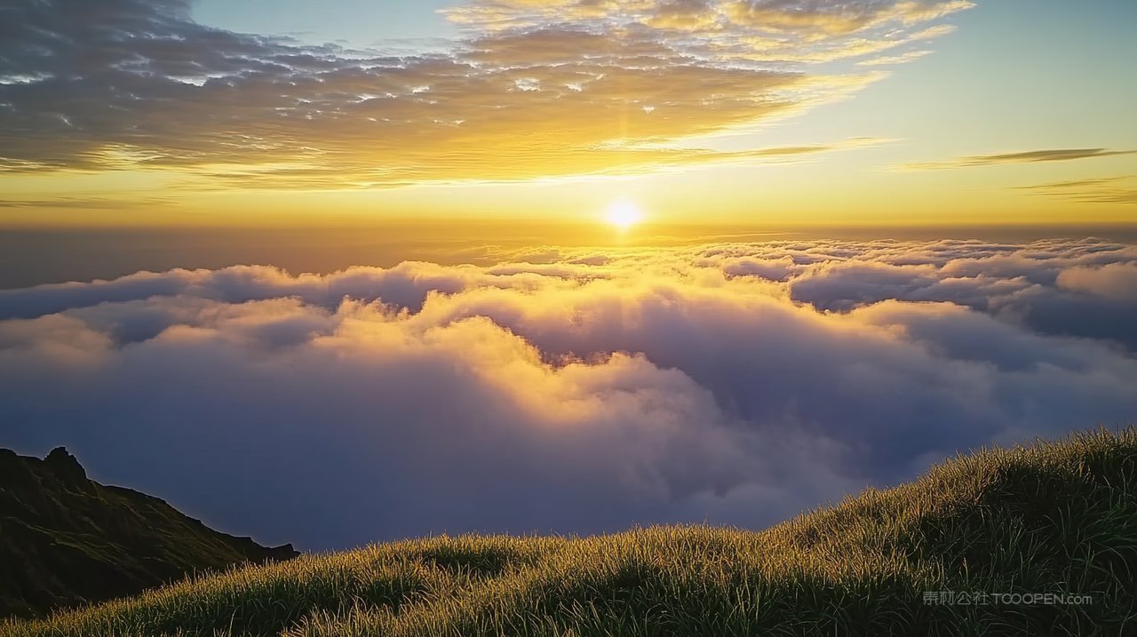 山峰群山高山风景天空宁静唯美意境
