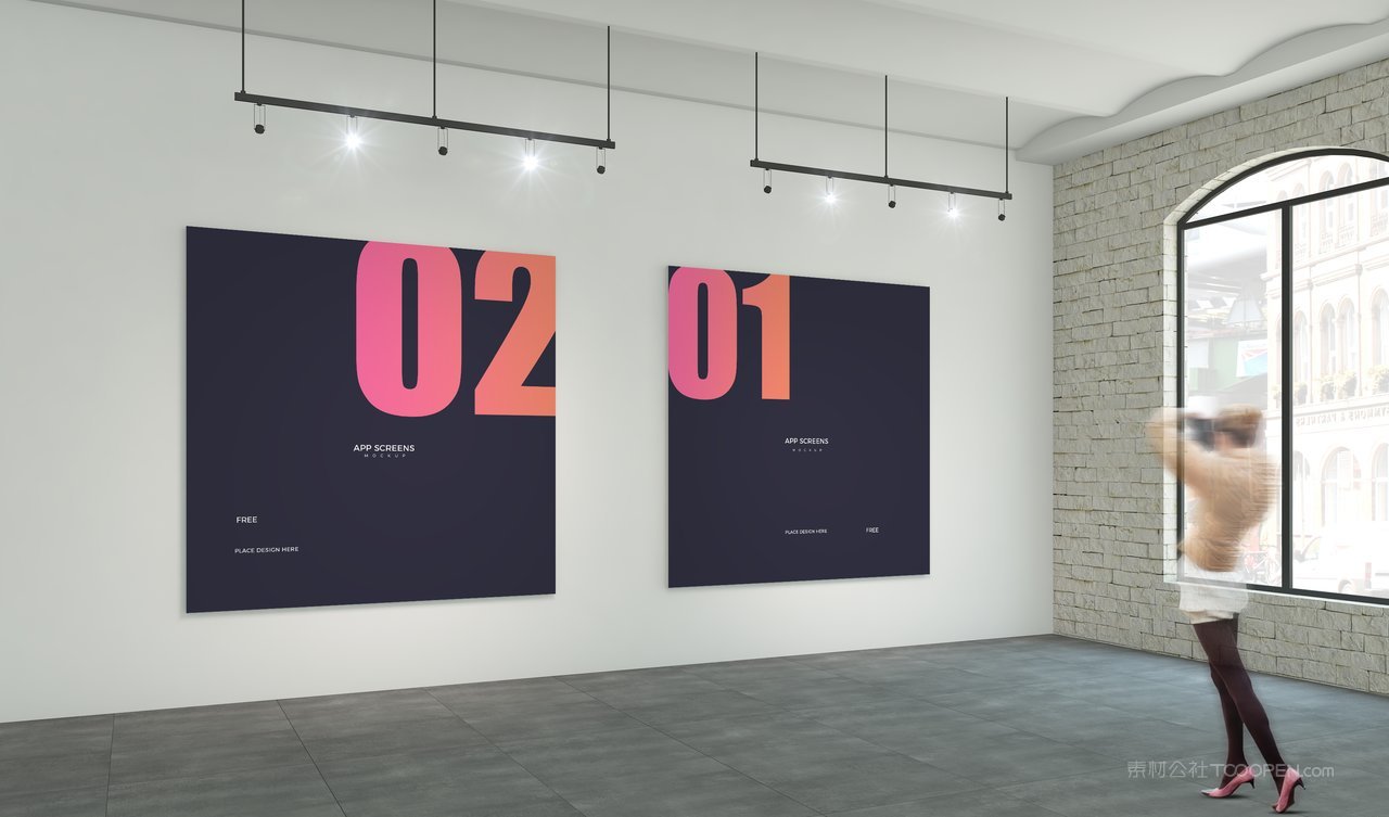 【1275期】渐变紫展厅展会海报样机 (3)