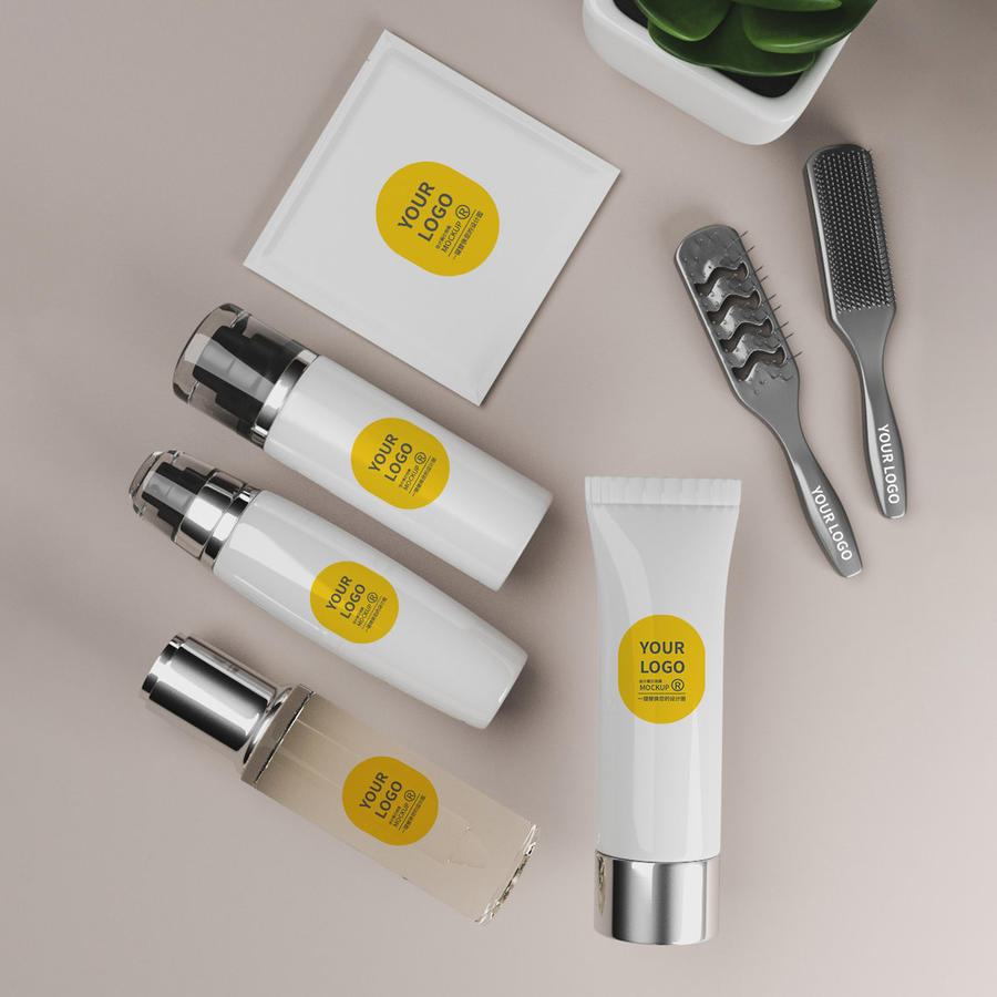 美容美发用品logo样机