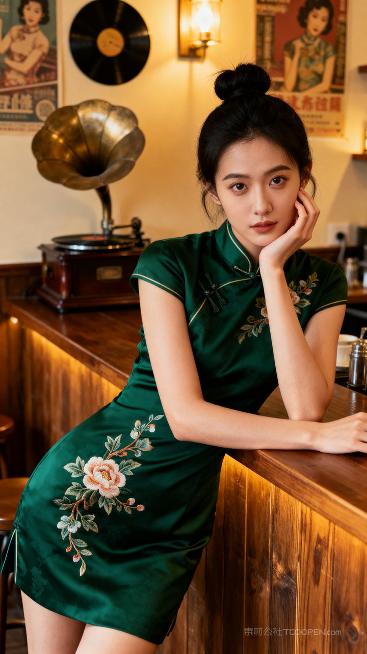 美女长腿古装女性气质模特旗袍性感