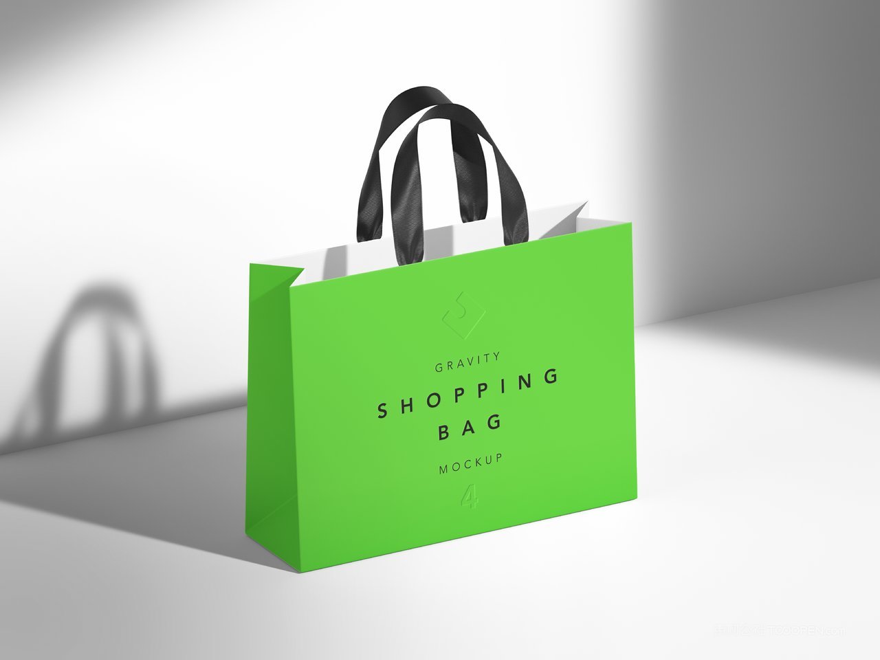 【1257期】绿色精品购物纸袋手提袋样机 (1)