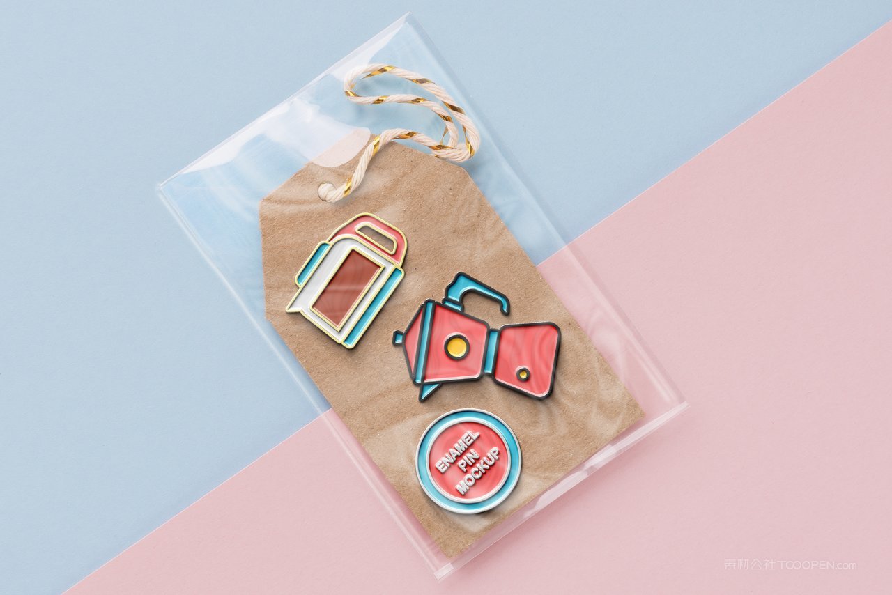 【1647期】卡通售卖包装好的自定义纪念徽章样机 (12)