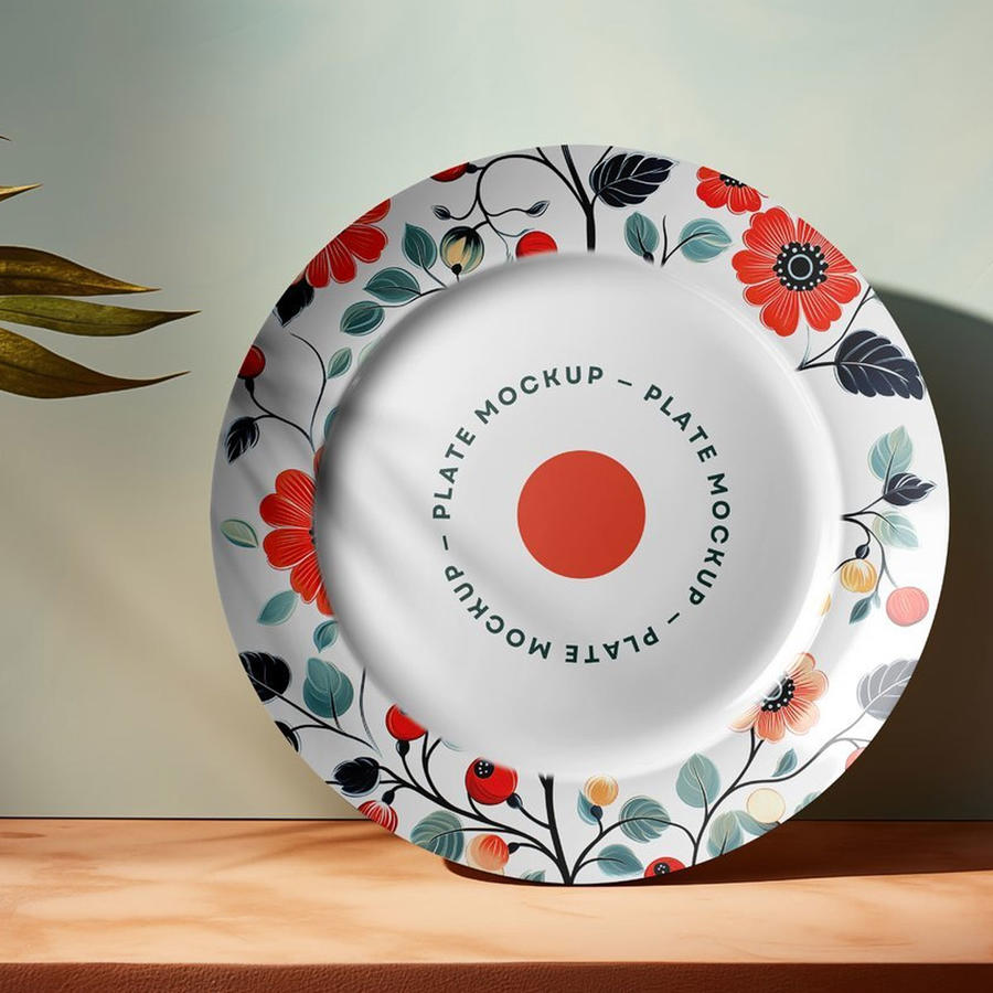 陶瓷瓷盘花纹设计样机