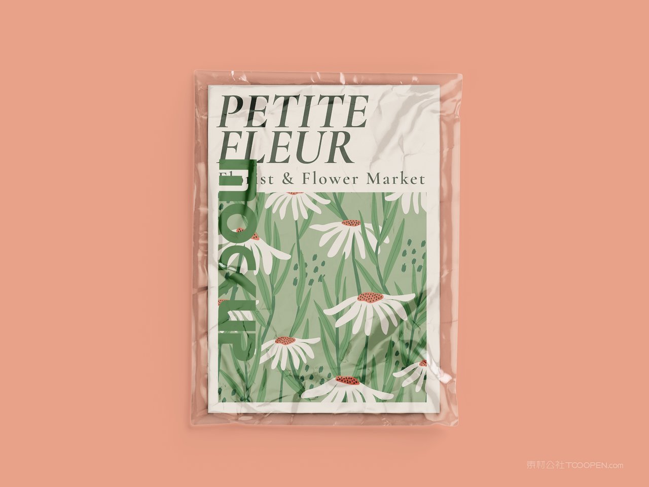 【1272期】清新绿塑料薄膜杂志海报样机 (4)