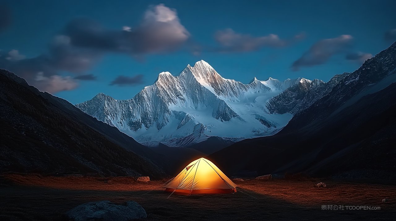 自然山脉景色山峰宁静群山风景唯美天空