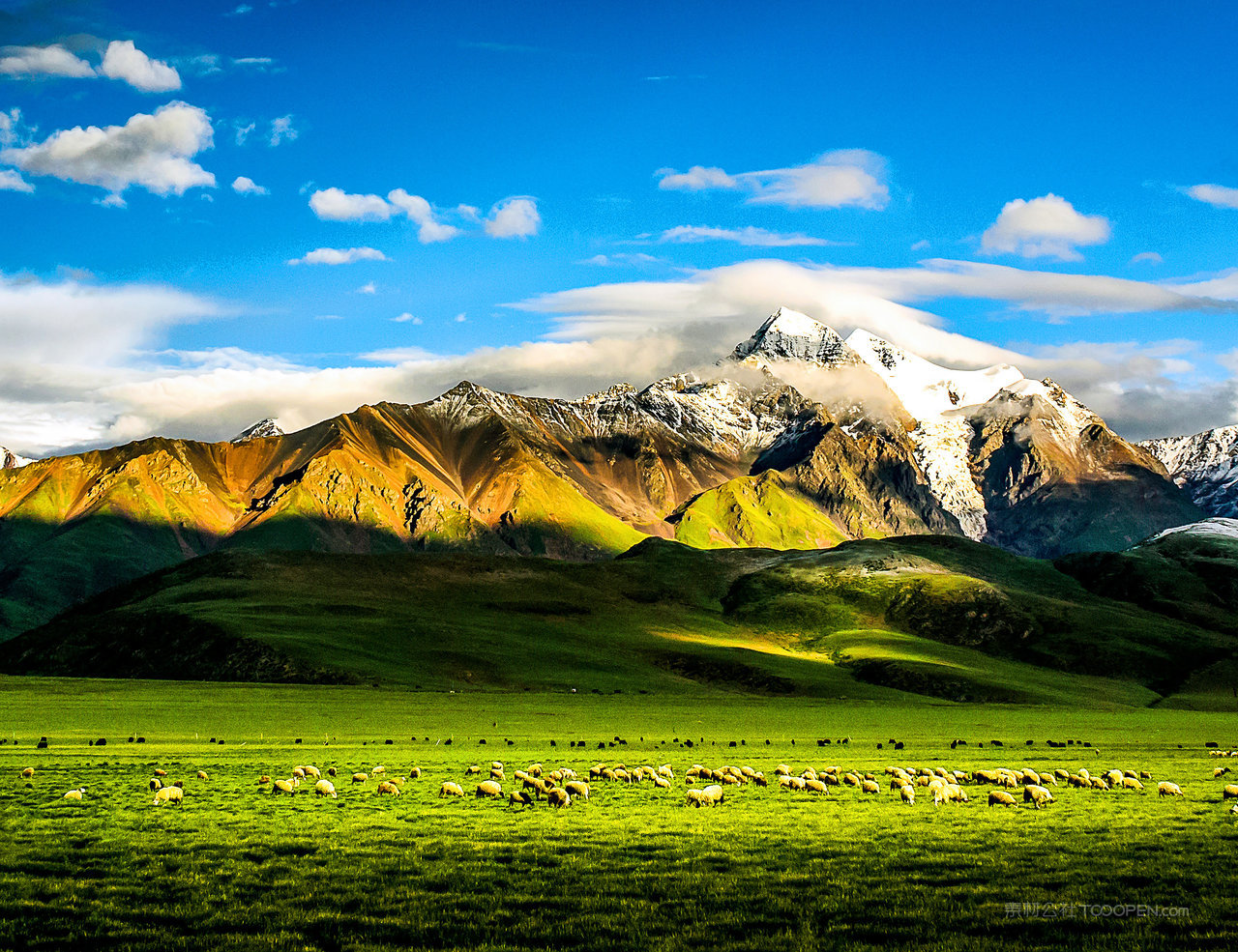 雪山风景画图片