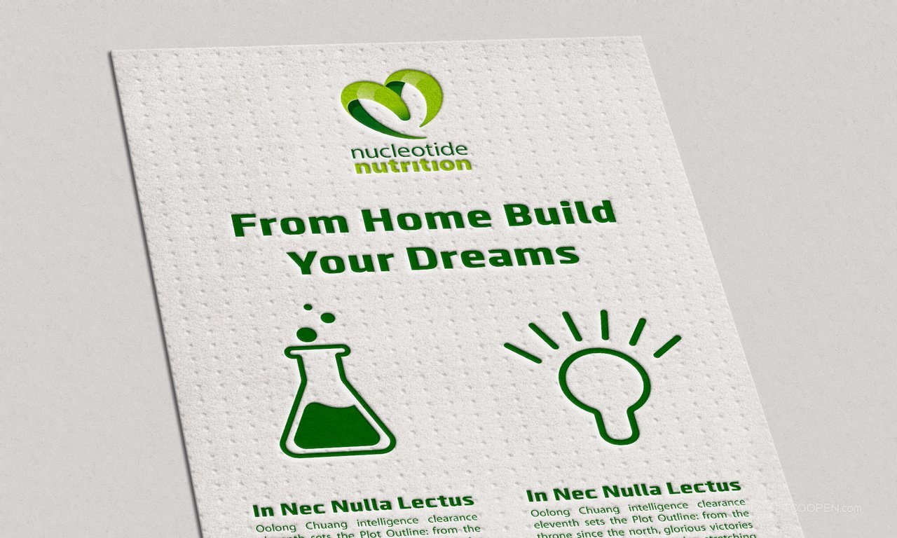 清新绿宣传单vi办公用品样机贴图