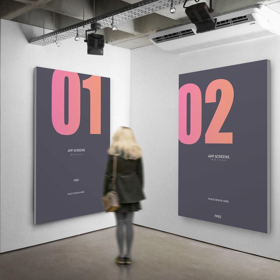 【1275期】渐变紫展厅展会海报样机 (8)