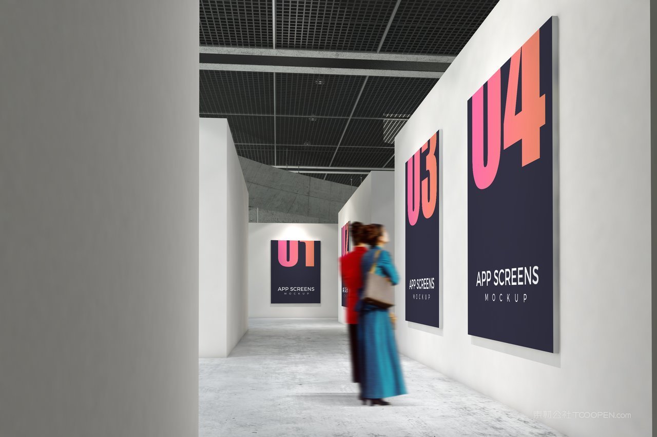 【1275期】渐变紫展厅展会海报样机 (27)