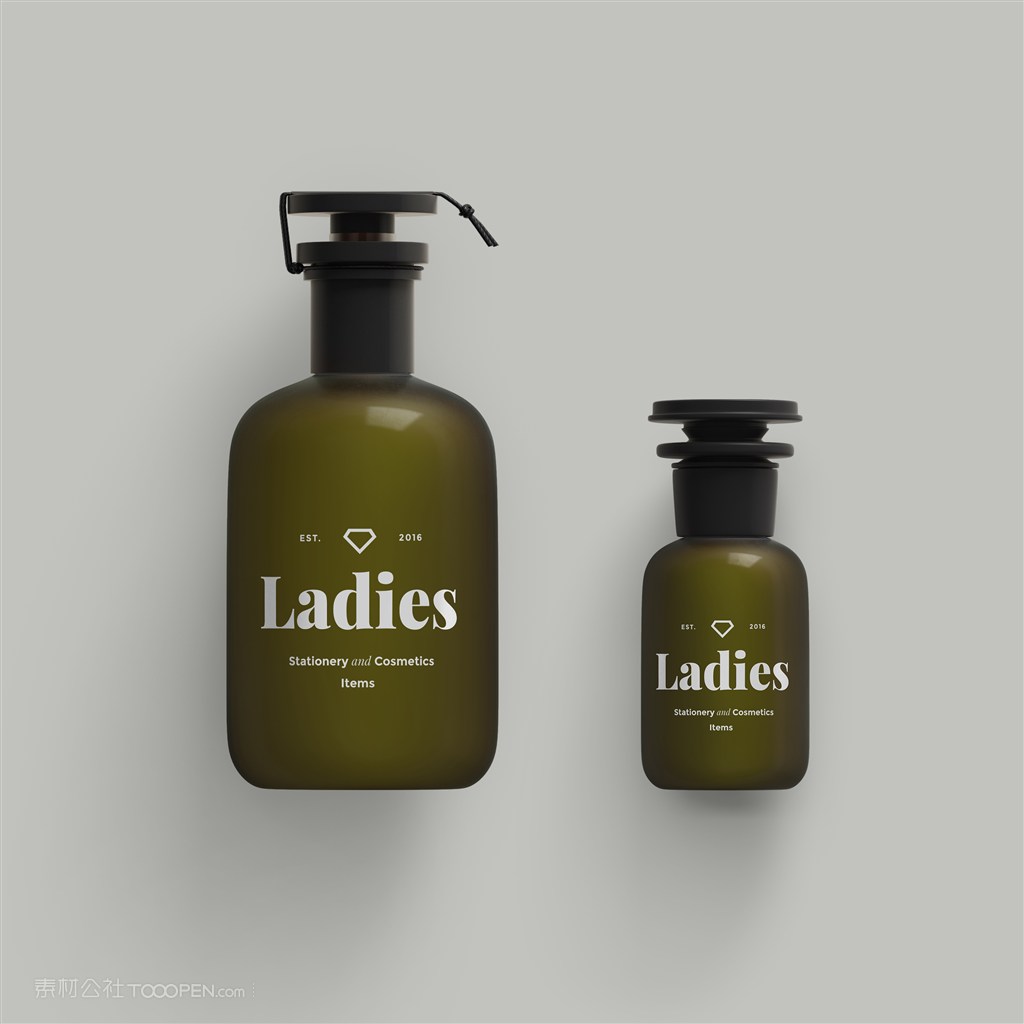 避光密封精油分装瓶按压泵瓶样机素材