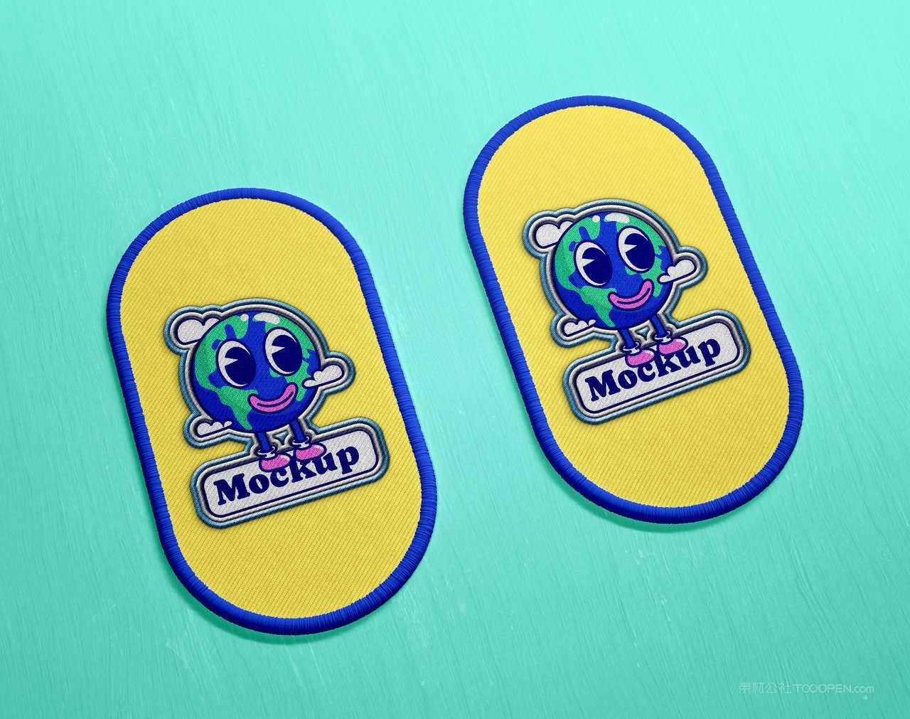 【1634期】卡通圆形方形六边形刺绣徽章样机 (19)