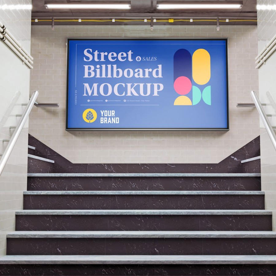 地铁口广告牌样机