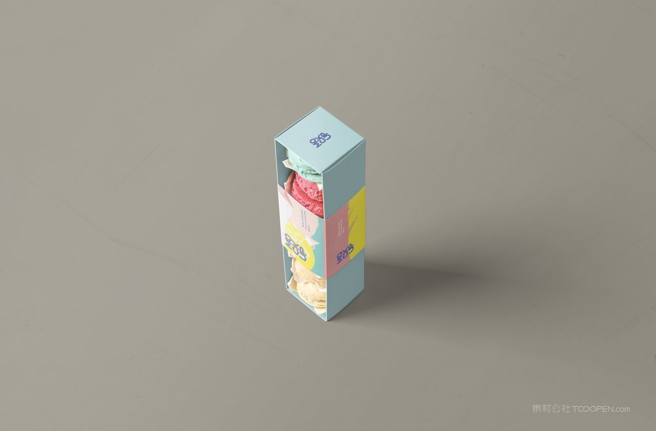 马卡龙的食物盒样机