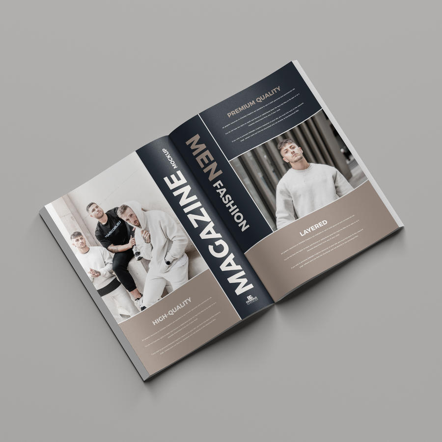 翻开的杂志样机