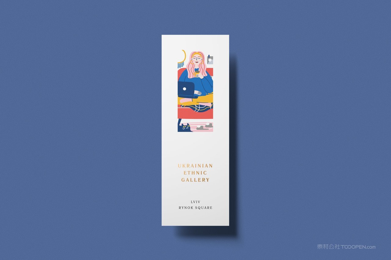 白色书签蓝色品牌vi展示贴图一键样机