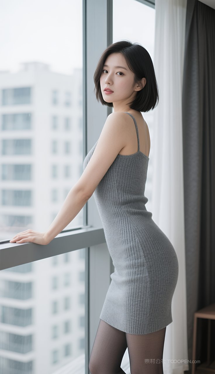 短裙性感妩媚美腿写真丝袜模特