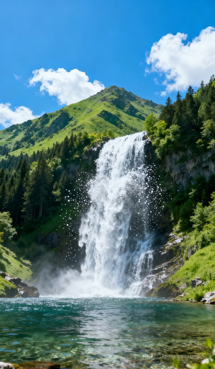 天空风景春天唯美山峰山水意境河流