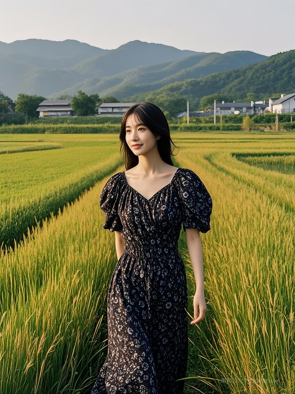 风景自然麦田唯美风光田园景色