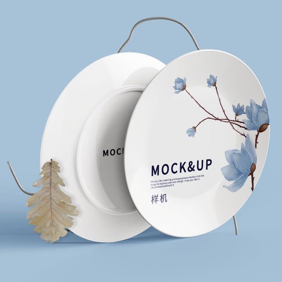 白色陶瓷盘子样机