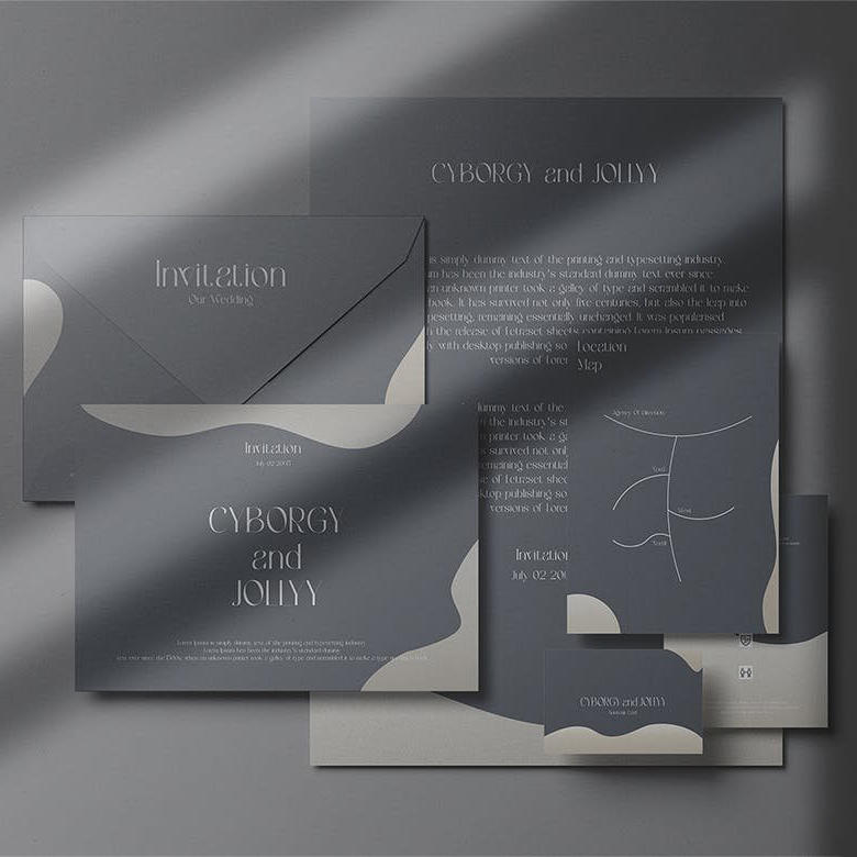 婚礼请柬品牌vi样机