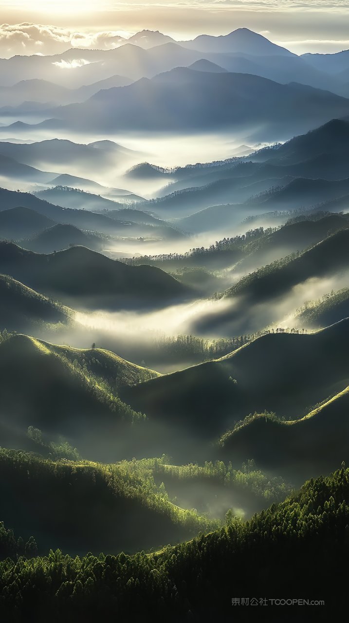 山峰天空唯美群山景观风景意境