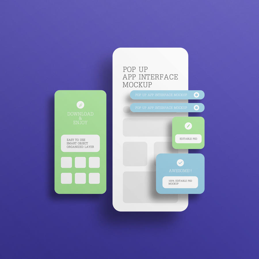 弹出式应用程序界面样机