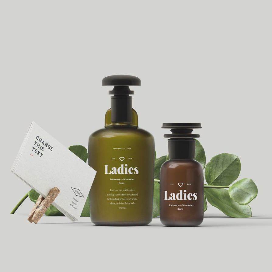 高清psd分层化妆品场景素材