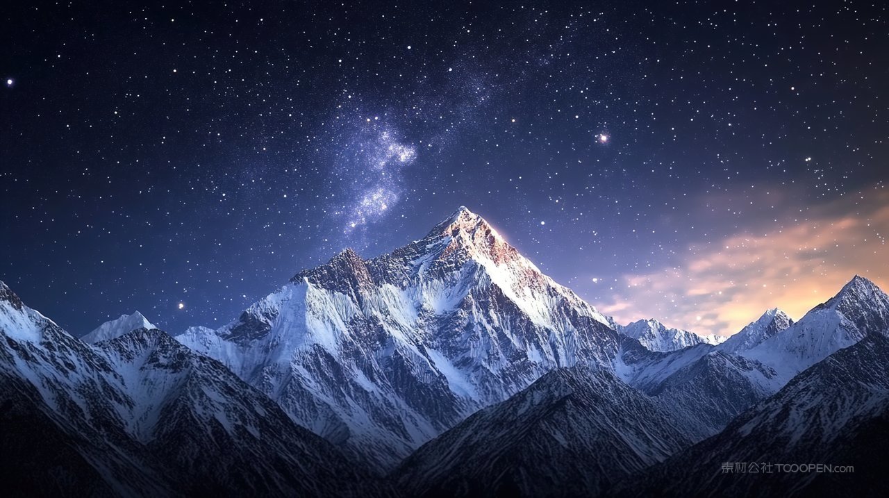 风景景观山脉天空宁静唯美山峰景色群山自然