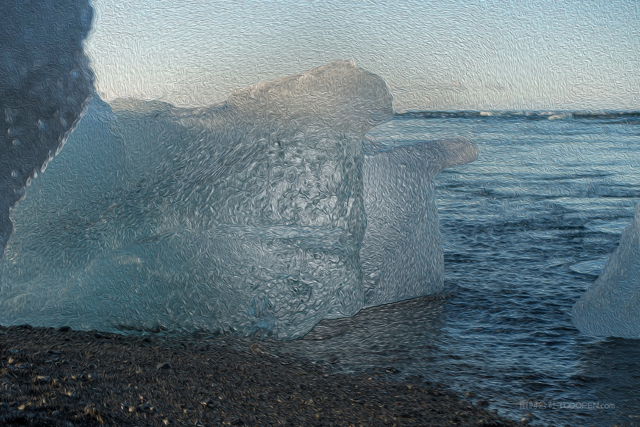 冰块冰川风景画图片