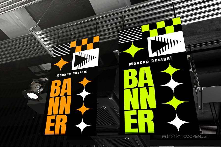 垂直横幅广告样机