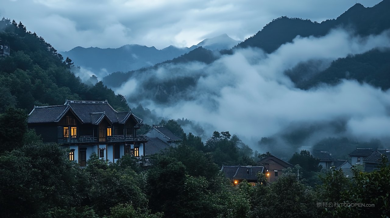 山峰群山山脉天空唯美高山自然风景宁静