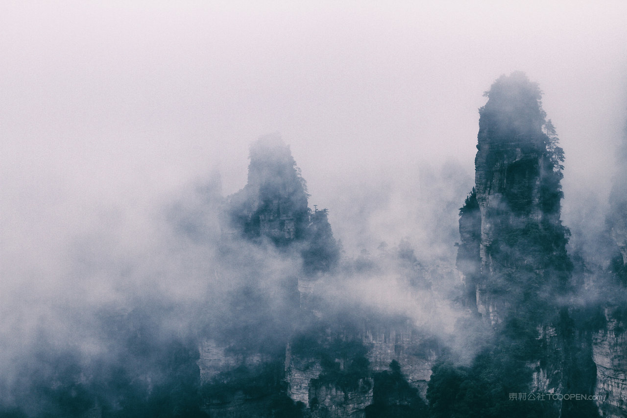 张家界风景画摄影图