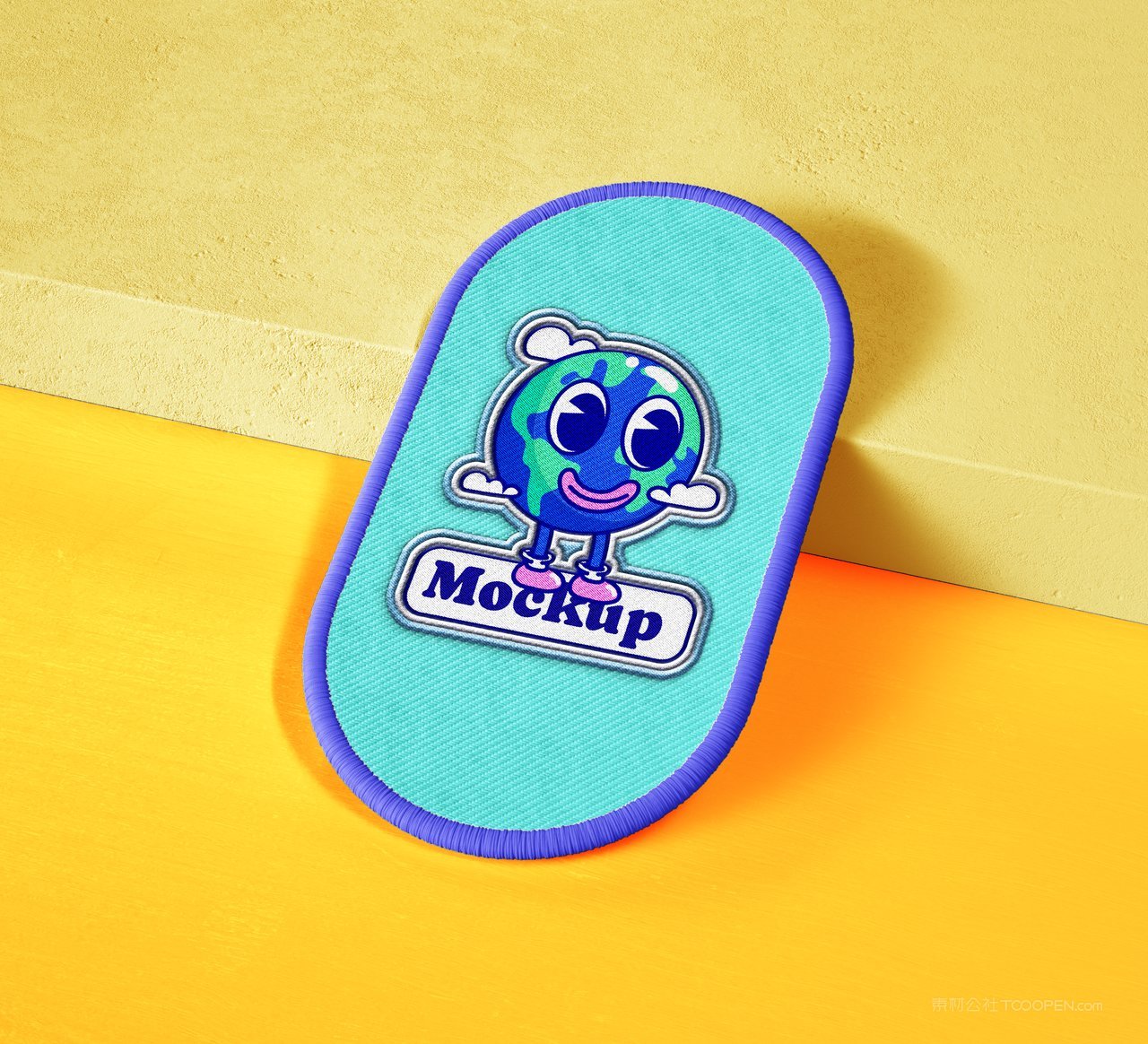 【1634期】卡通圆形方形六边形刺绣徽章样机 (20)