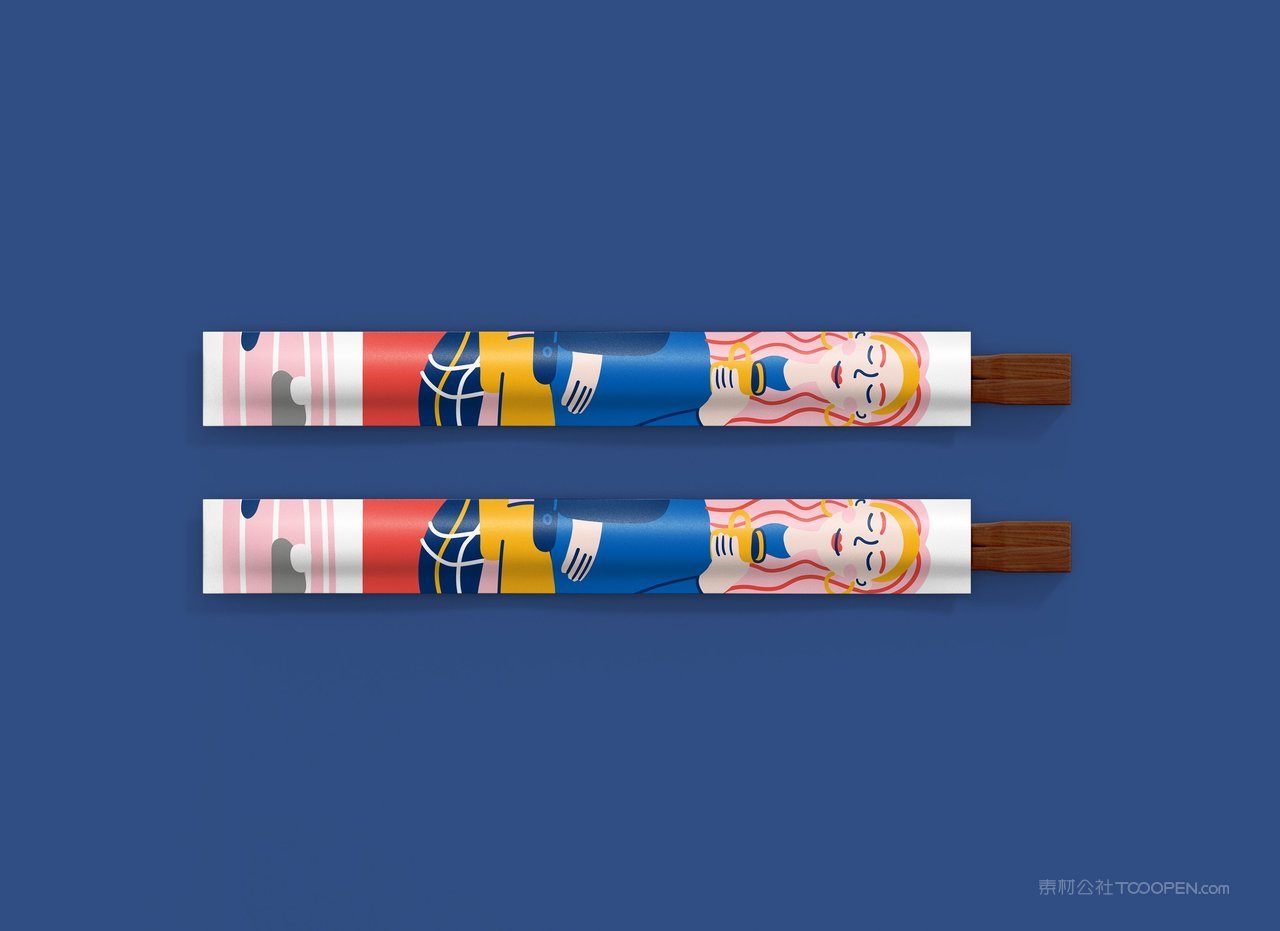 筷子蓝色品牌vi展示贴图一键样机