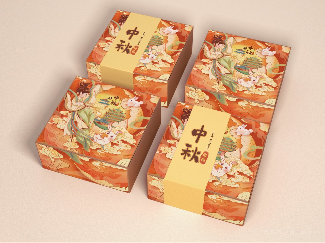 【1824期】中秋月饼礼盒包装样机 (4)