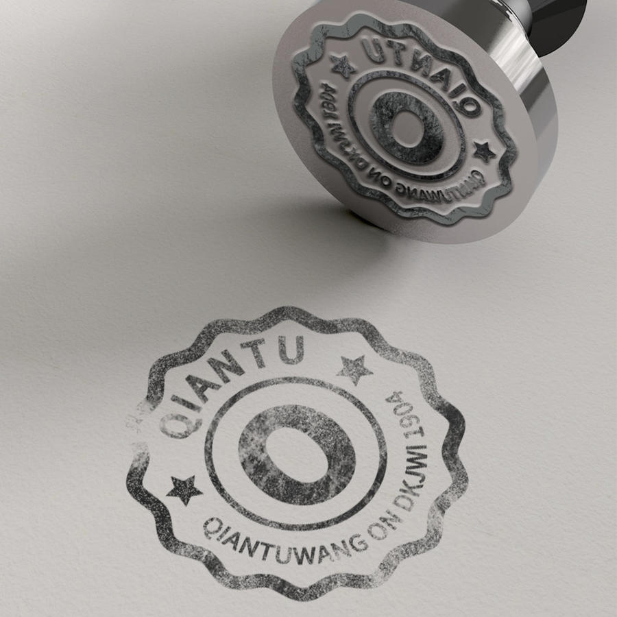 简约质感邮戳图章印章logo样机