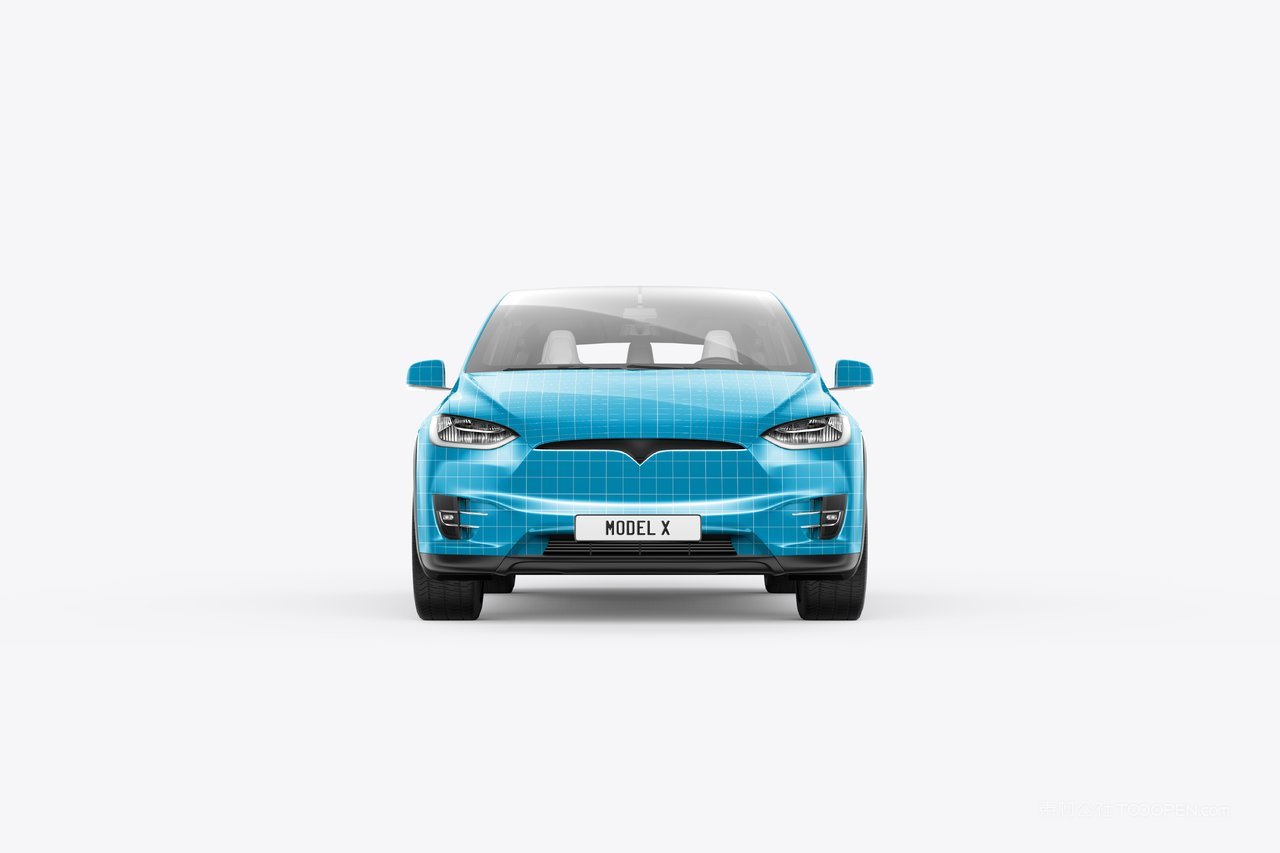 蓝色汽车样机psd模板