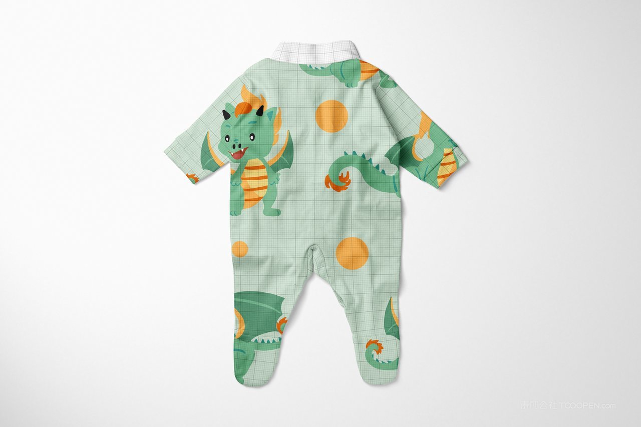 【1387期】2024年红色龙年婴儿爬行服图案印花样机  (5)