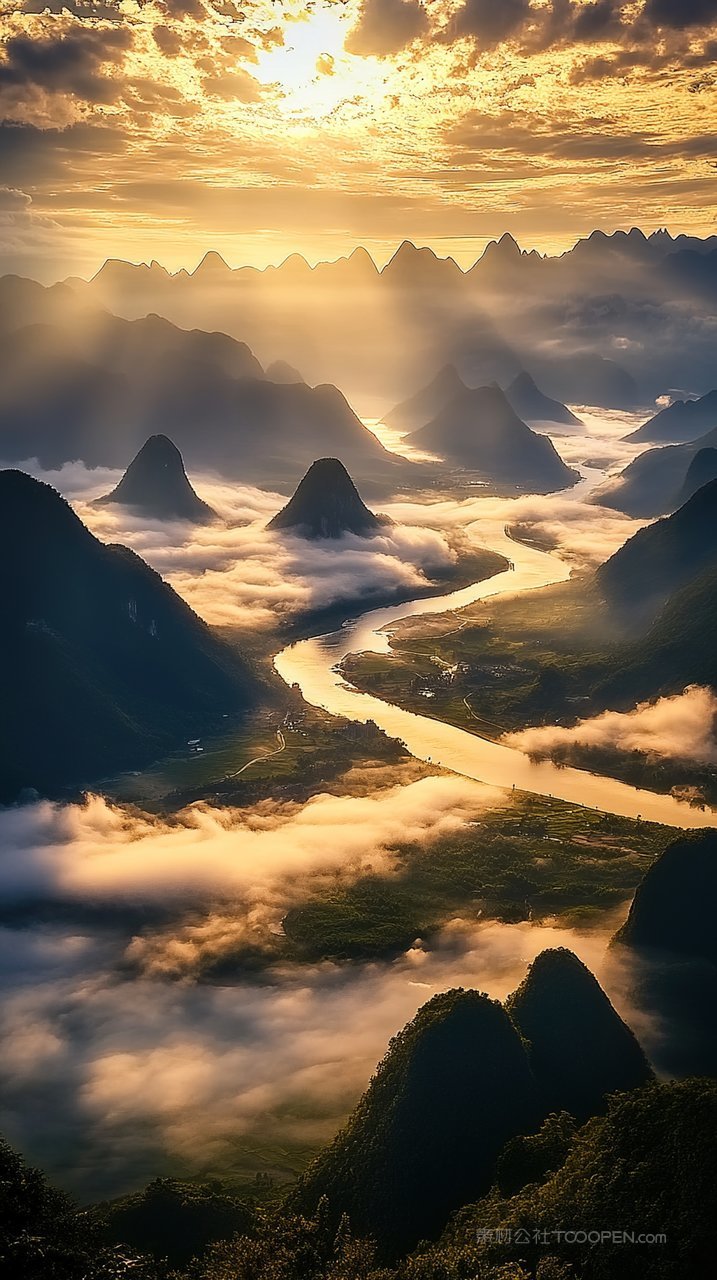 风景群山唯美天空景色山峰景观意境