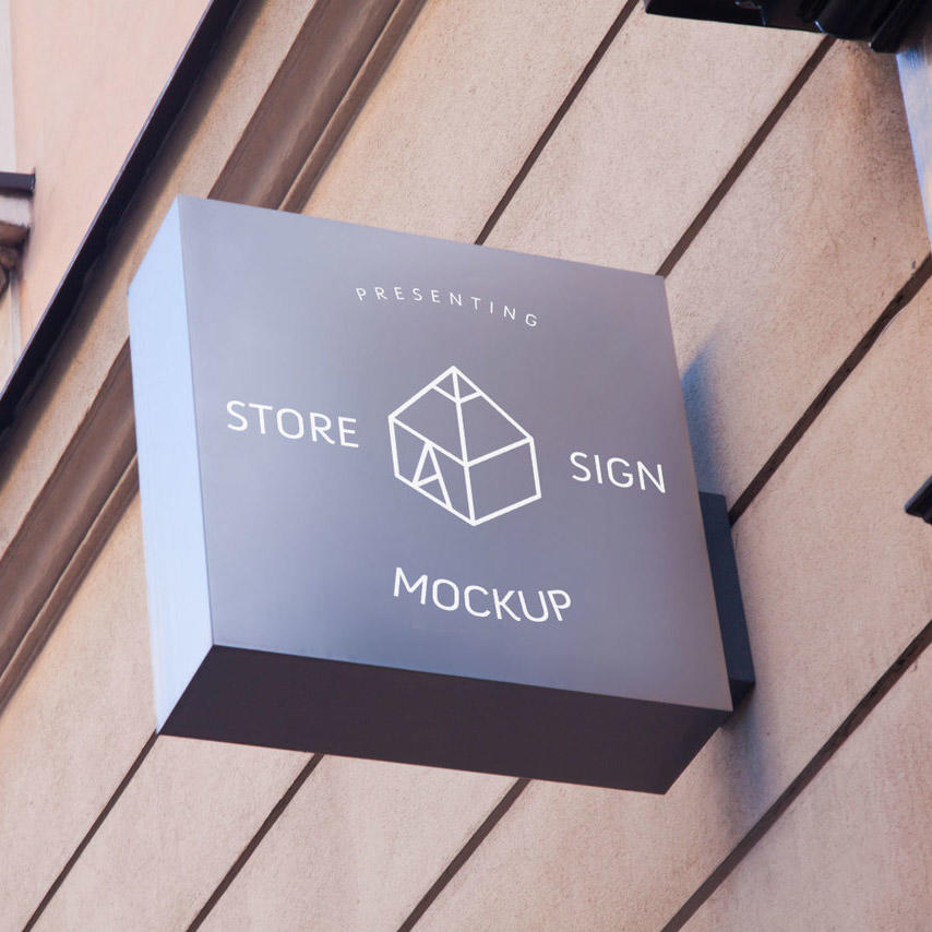 街头商店标志标牌样机